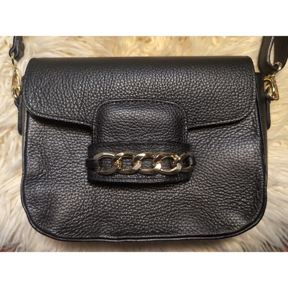 SHARLENE Made In Italy Genuine Italian Leather Black Detachable Adjustable Strap - Picture 4 of 9